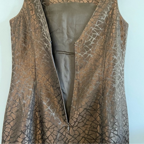 Vintage 90s Alberto Makali brown designer midi sheath dress | Size Small/Med - Picture 8 of 13